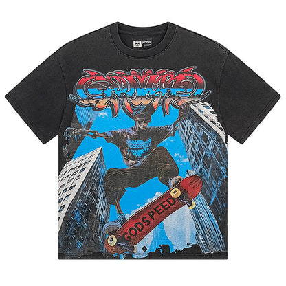 GODSPEED Skeleton Skateboarder T-shirt